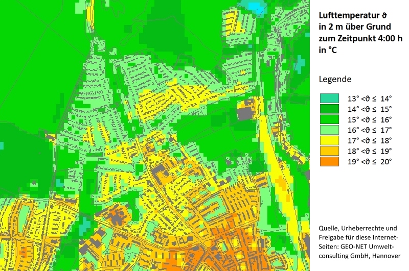 Lufttemperaturen von GEO-NET